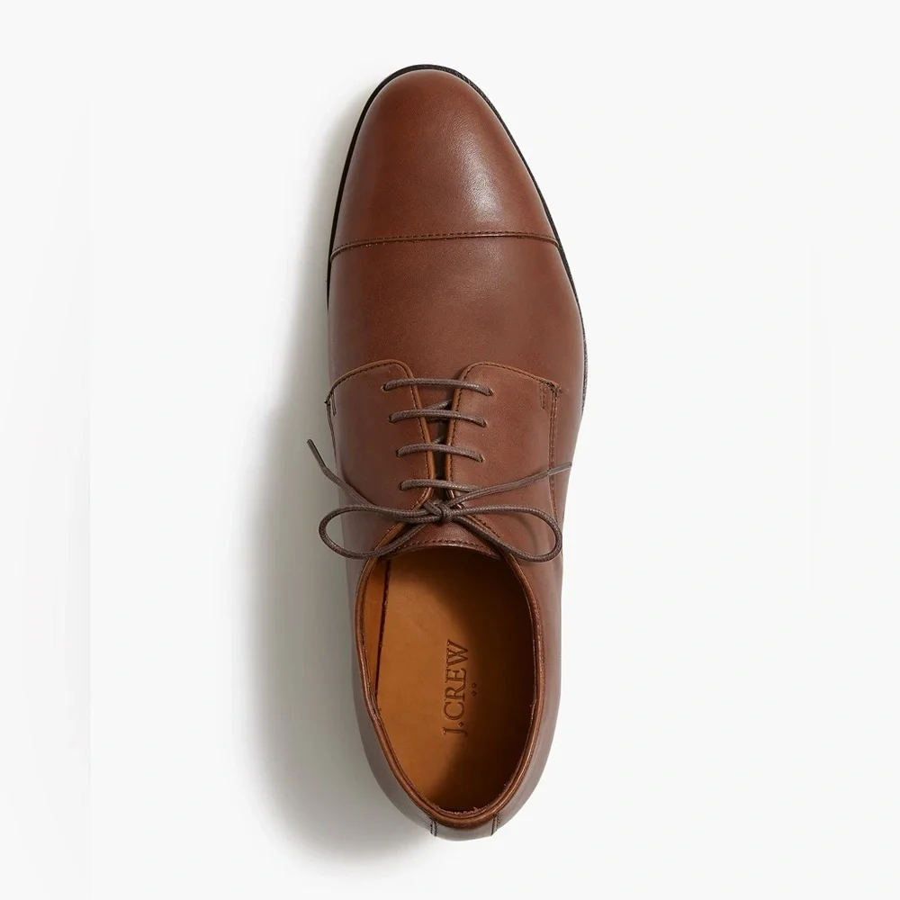 J. CREW Leather cap-toe derby shoes in Brown Size 9.5 M‎ NWOB $228 BS113